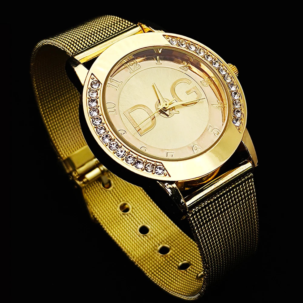 Luxury Fashion DQG Quartz Stainless Steel Watch for Women