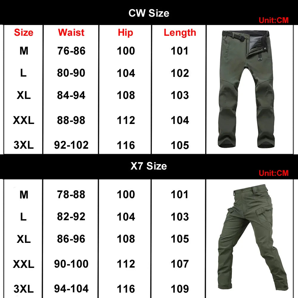 High Quality Men Soft Shell Waterproof Windproof Outdoor Tactical Pants