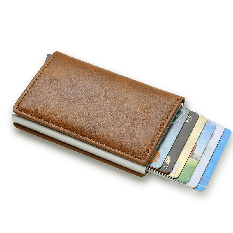 High Quality RFID Blocker Trifold Leather Stylish Mini Wallets