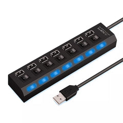High Speed 4/7 Ports USB HUB 2.0 Adapter Expander LED Indicator for PC Laptop