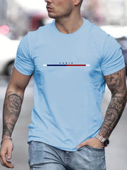 Fashion Stylish Men's 100% Cotton Paris Short Sleeve T-shirts Tees