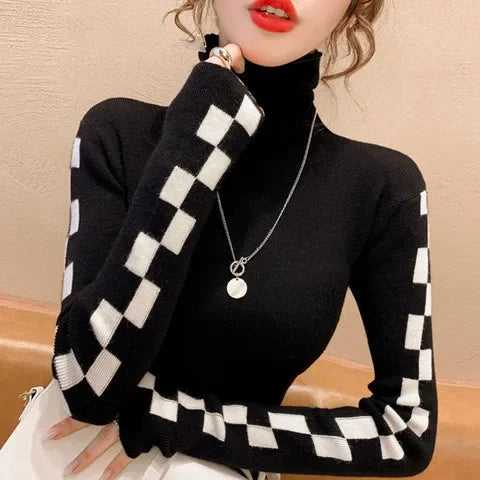 Gorgeous Luxury Women's Knitted Long-sleeved Turtleneck Sweaters