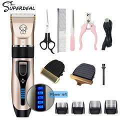 BOUSSAC Professional Rechargeable Dog Hair Clippers Grooming Set | High-Quality Ceramic Blades | Cordless Pet Trimmer | CE Certified