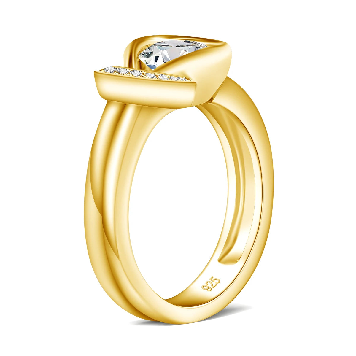 Stunning Sparkling 2CT Bowknot All Moissanite Ring | GRA Certificate