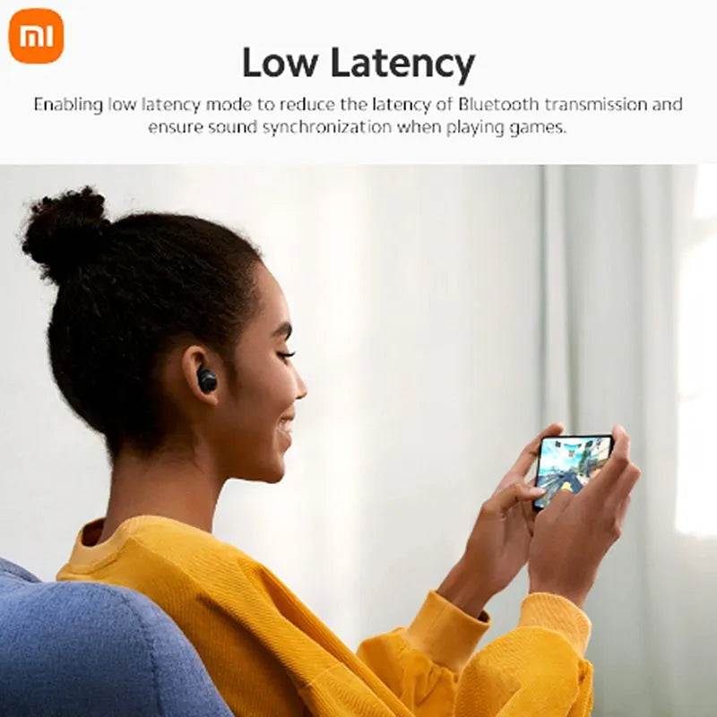 Xiaomi Redmi Buds 3 Lite TWS Wireless Bluetooth 5.2 IP54 18 Hours Battery Life Low Latency Waterproof Touch Control Headset with Mic Deep Bass for Sports & Gaming