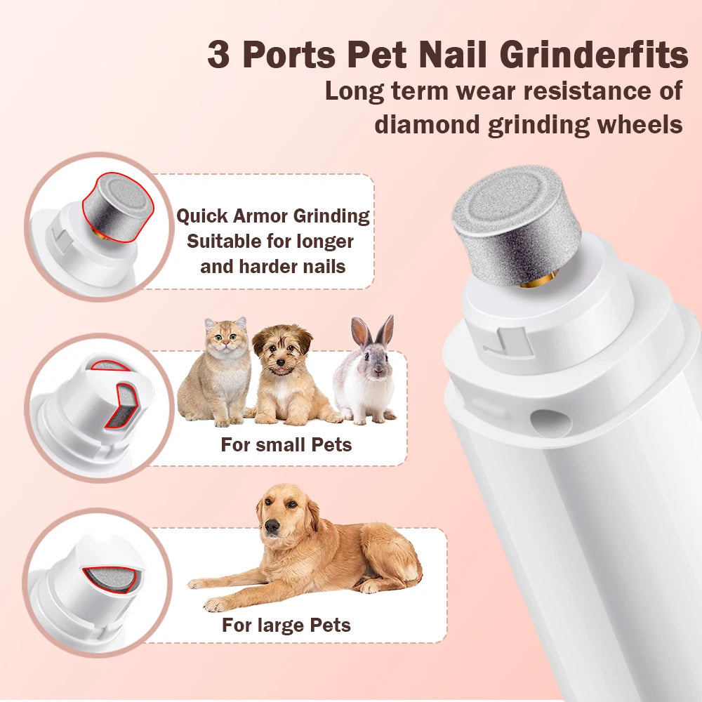 High Quality 2-Speed Electric Rechargeable Pet Nail Clipper, Grinder, and Trimmer Set | Painless Grooming for Dogs and Cats