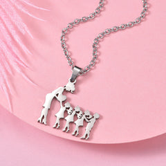 Exquisite Mothers and Children Family Stainless Steel Necklace