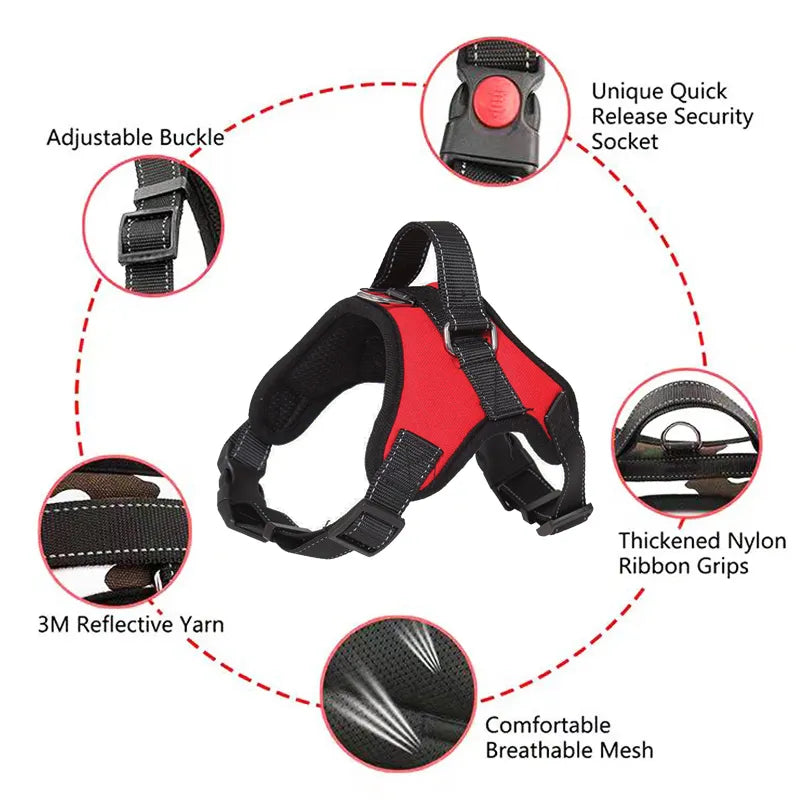 Durable High Quality Dog Reflective Adjustable Harness