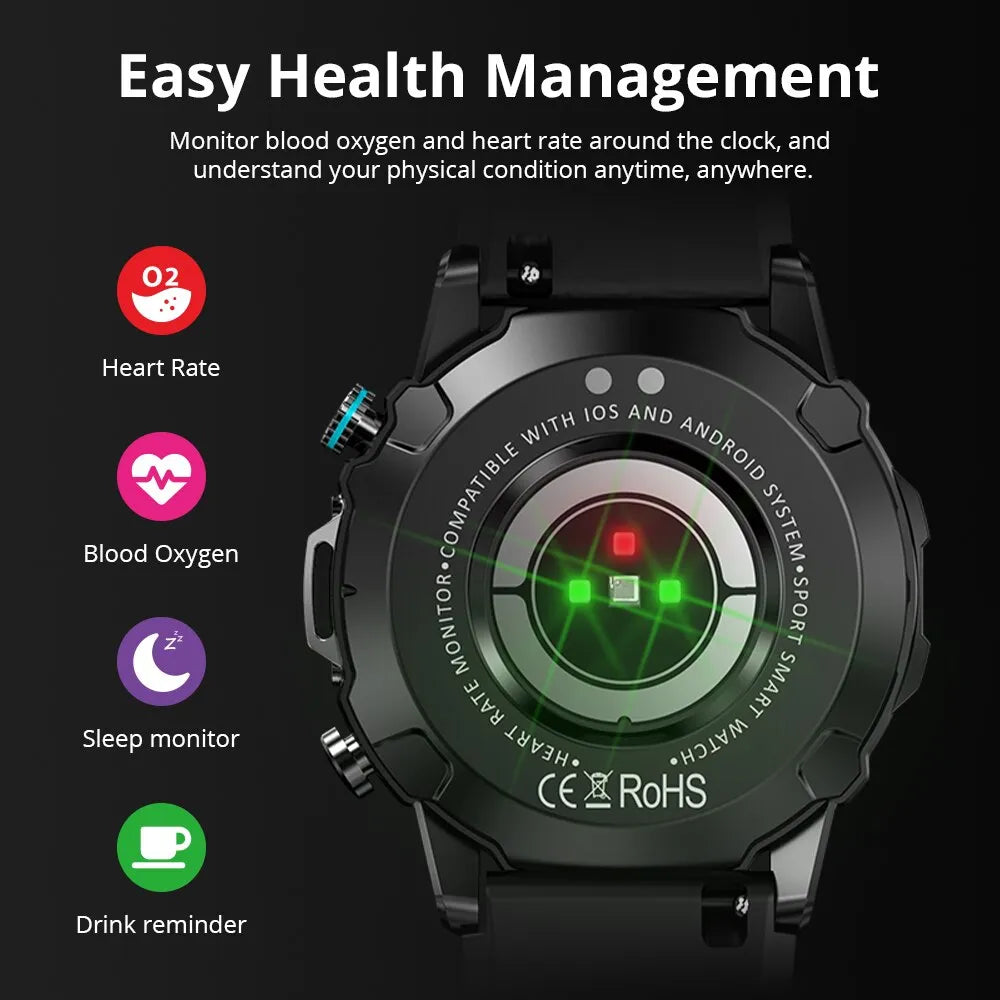 Stylish COLMI M42 Military Sports Smartwatch 1.43'' AMOLED Display 120+ Sports Modes Voice Calling AI Voice Assistant IP68 Waterproof For Men Women