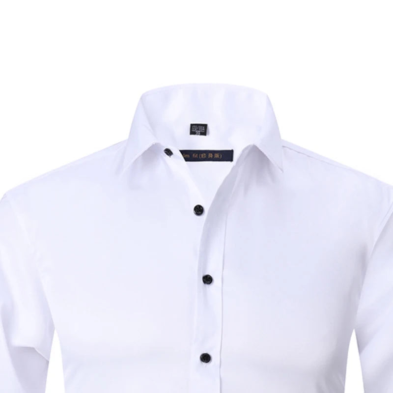 High Quality Men's Stylish Casual Business Slim Fit Long Sleeve Button Up Dress Shirt No Iron