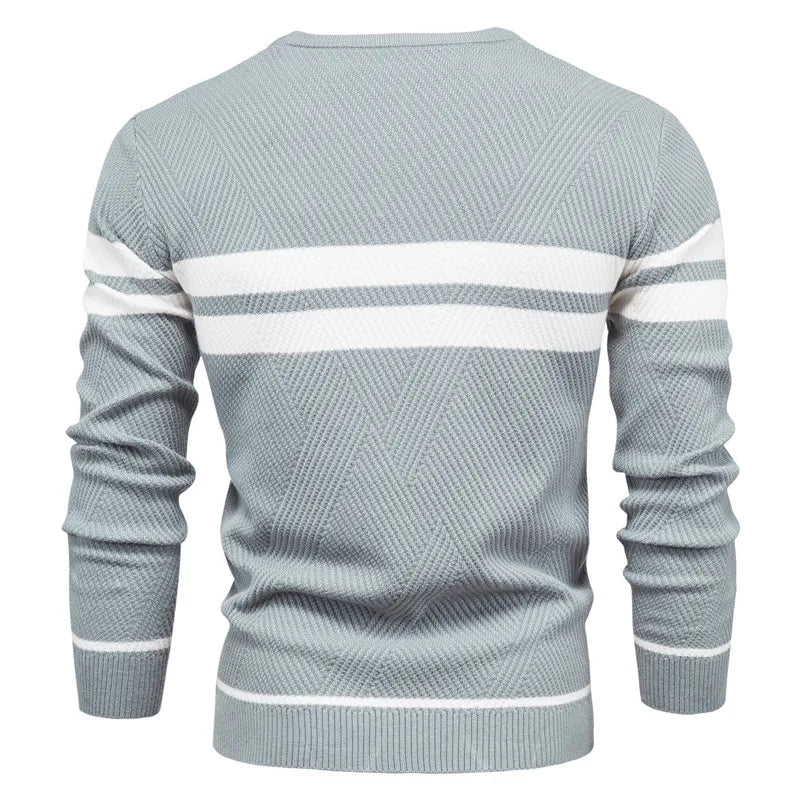 High Quality Fashion Men Casual Cotton Wool Knitted Patchwork Sweaters