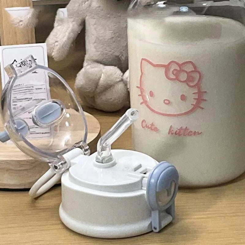 600ML Sanrio Hello Kitty Pochacco Transparent Straw Cup: Certified CE, Durable