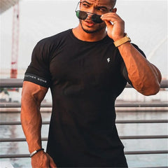 Casual Stylish Men's Gym Cotton Short Sleeve T-shirts Tees