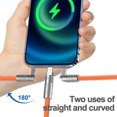 Super Fast charging 120W 7A Type C Cable Rotation Elbow Cable for Game For Xiaomi Samsung Phone Charger Liquid Silicone USB C Cable