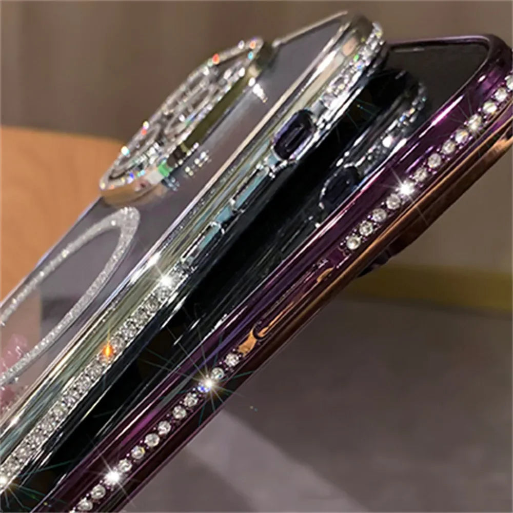 Luxury Diamond Glitter Magnetic Charging Soft Case for Magsafe IPhone | Anti-Fingerprint Anti Scratch Dustproof Wireless Charging