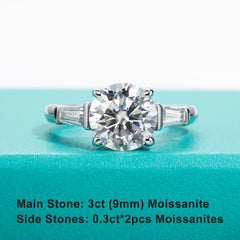 Luxury Brilliant 3.6CT VVS1/D Moissanite Ring For Women | GRA Certificate