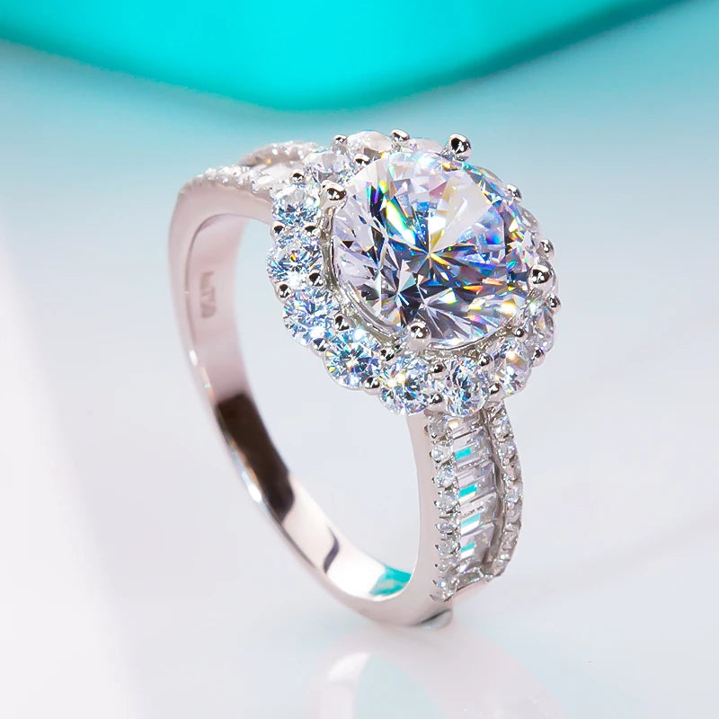 Magnificent Sparkling 3CT VVS1/D Moissanite Ring | GRA Certificate