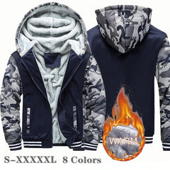 High Quality Men's Casual Fleece Thicken Hooded Jackets