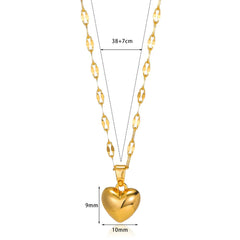 Trendy Fashion Stainless Steel Love Heart Pendant Necklace For Women
