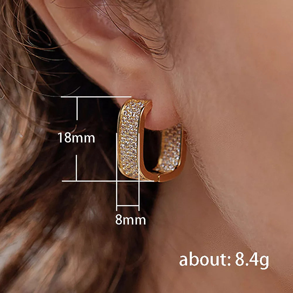 Brilliant Sparkling Paved CZ Hoop Earrings for Women