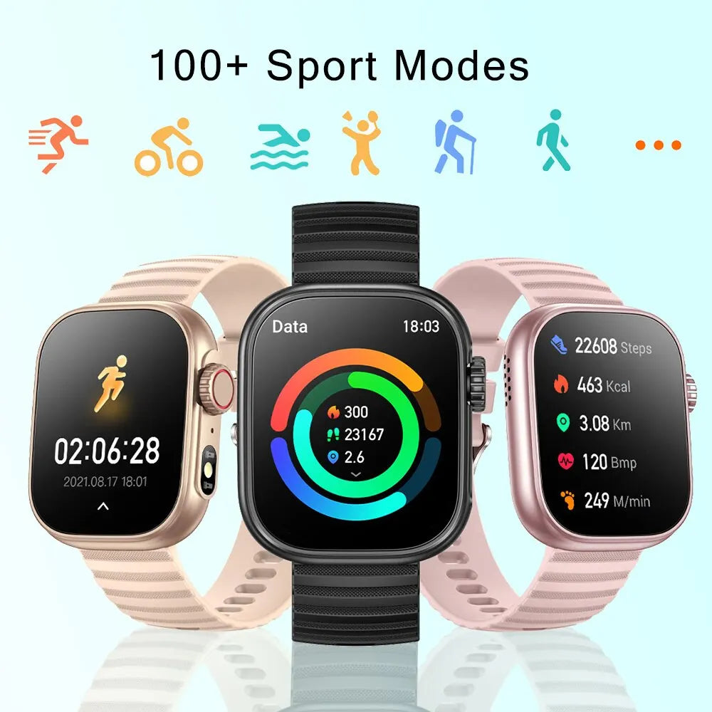 SENBONO Sports Smart Watch Men Women LED Flashlight 100+ Sport Modes Fitness Tracker Body Temperature 2.01” Screen