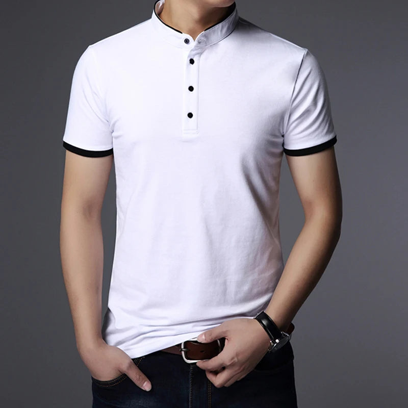 Men's Business Casual Polo Short Sleeve Anti-Wrinkle Breathable T-shirt