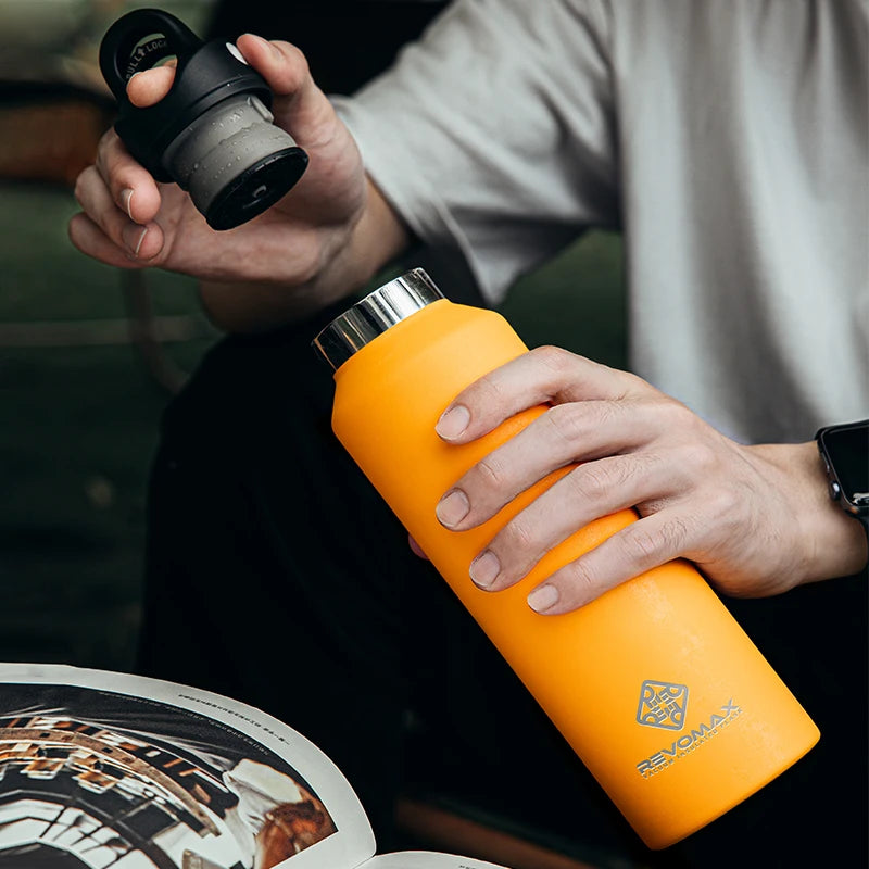 REVOMAX Stainless Steel Water Bottle | Vacuum Flask Insulated Tumbler