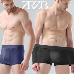 Luxury Modern 4Pcs Men's Mesh Underwear Calzoncillos Breathable Hombre Bamboo Hole Large Size