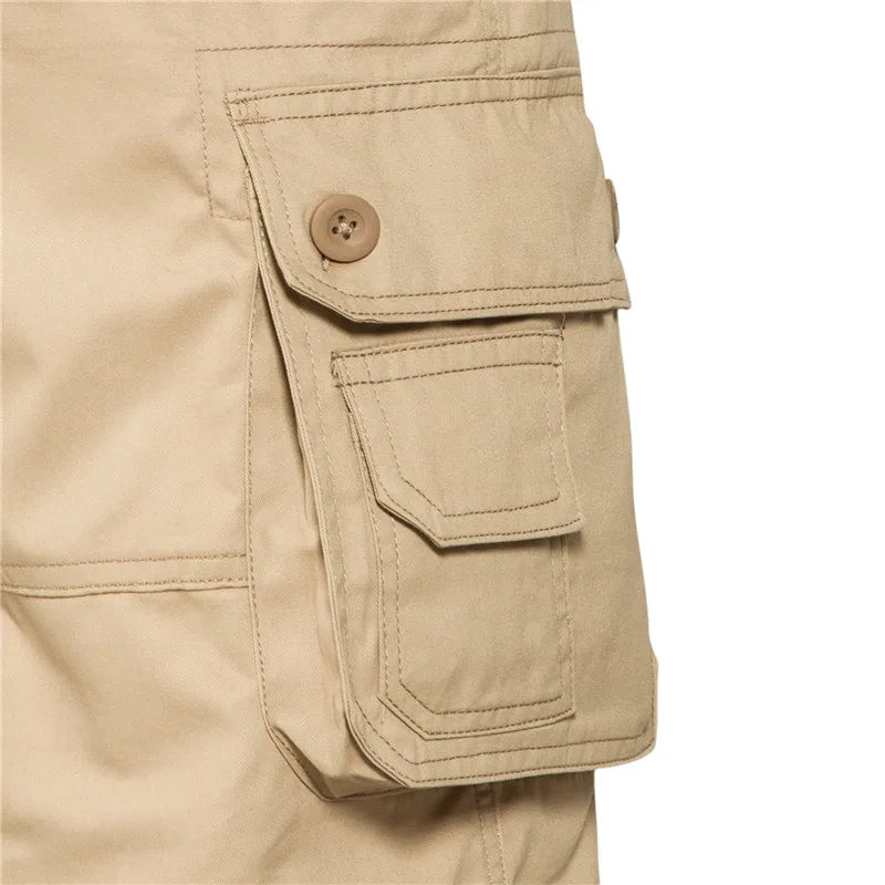 High Quality Men's Casual Cotton Multi-Pockets Sport Shorts