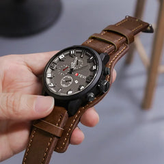 Luxury YIKAZE Retro Men's Leather Business Quartz Watch