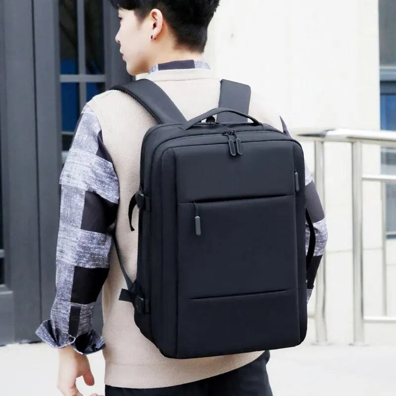 Large Men Business Backpack Expandable USB Bag Large Capacity Laptop Waterproof Fashion Backpack