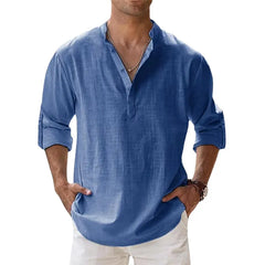 Gorgeous Sexy Men Casual Cotton Linen Lightweight Long Sleeve Shirts