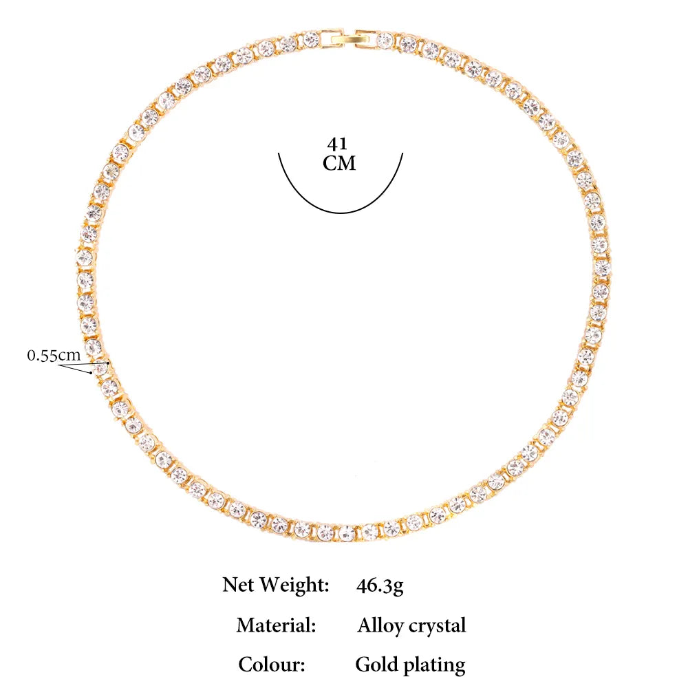 Gorgeous Gold Bling Sparkling Crystal Cursive Initials Name Choker Necklace For Women