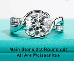 Breathtaking 3CT VVS1/D Moissanite Engagement Ring | GRA Certified
