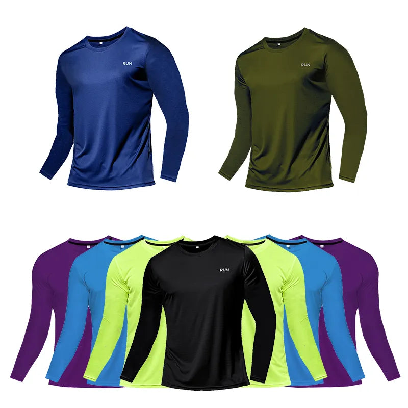 High Quality Men's Sport Fitness Training Ice Silk Quick Dry Breathable T-Shirt
