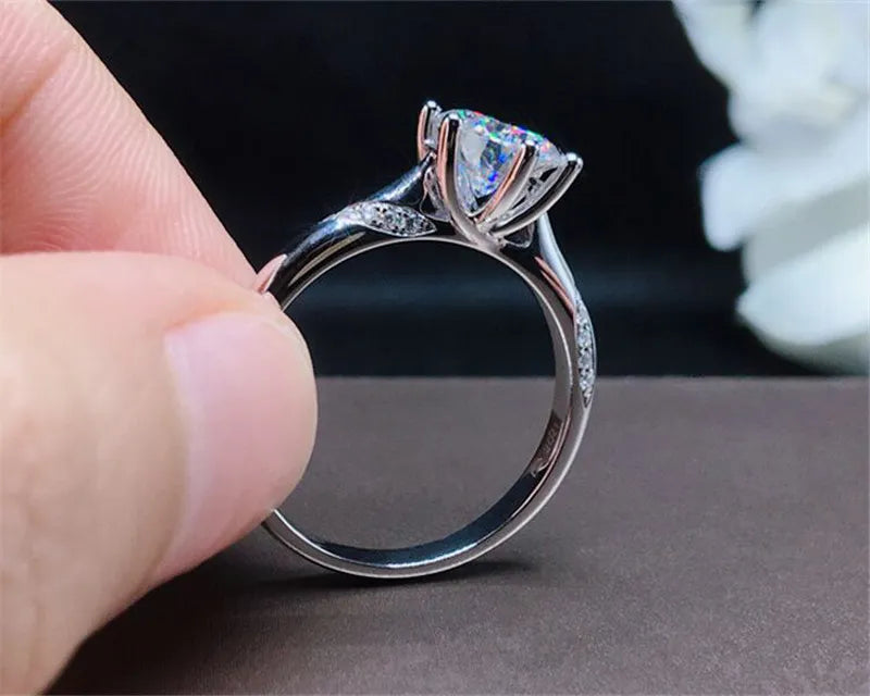 Luxury 100% Authentic Tibetan Silver Round Cubic Zircon Ring