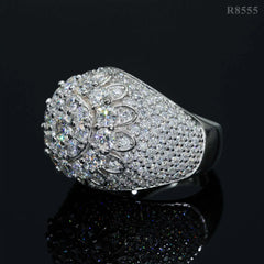 Men's Iced Out Moissanite Ring Passes Tester Solid 925 Sterling Silver Cluster Hip Hop Rap