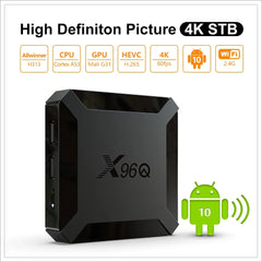 X96Q Android 10.0 TV Box Allwinner H313 Quad Core 4K 2.4G Wifi Google Player Youtube X96 Home Smart TV Box