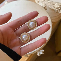 Elegant Bohemian Chic Pearl Stud Earrings