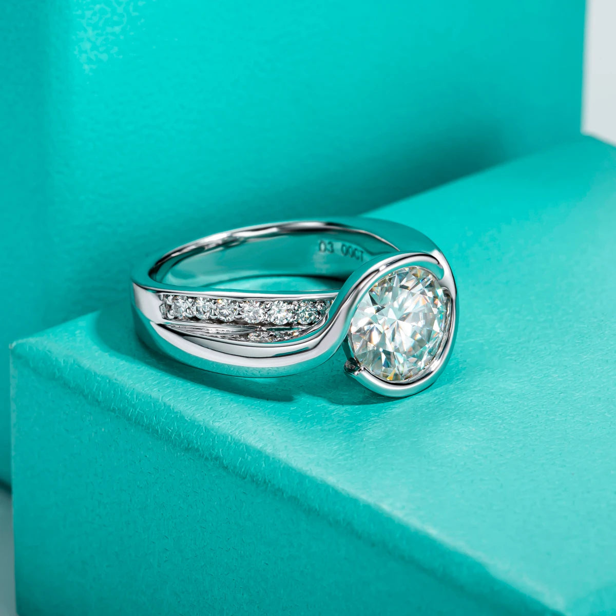 Breathtaking 3CT VVS1/D Moissanite Engagement Ring | GRA Certified