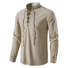 Gorgeous Men's Casual Blouse Cotton Linen Long Sleeve Shirt Tops