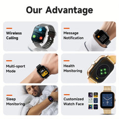 New 2023 SmartWatch Android Phone 1.44" Color Screen Full Touch Bluetooth Call Smart Watch for Men Women