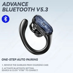 Sports Gaming XT80 Bluetooth Wireless 5.3 Earphones Noise Reduction Earhooks Waterproof
